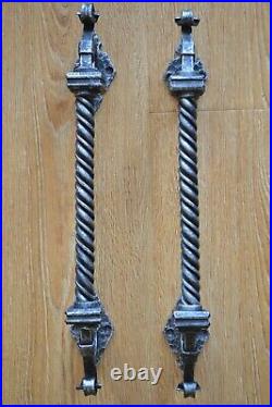 Hand forged door pull, Barn door pull, Steel pull handle, Wrought iron