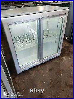 Husky under counter commercial double sliding door glass fridge bottle cooler