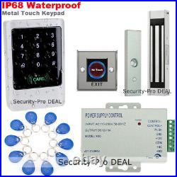 IP68 Waterproof RFID Card+Password Door Access Control+Magnetic Lock+IR Exit TOP
