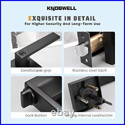 KNOBWELL 10 Pack Matte Black Heavy Duty Exterior Door Handle Keyed Alike/Comb