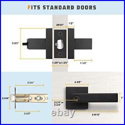 KNOBWELL 10 Pack Matte Black Heavy Duty Exterior Door Handle Keyed Alike/Comb
