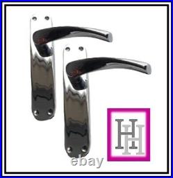 Modern Latch Interior Door Handle Polished Chrome Arched Handles 1-15 Pairs