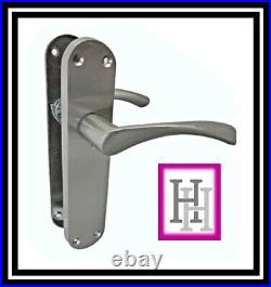 Modern Latch Interior Door Handle Satin Finish Arched Handles 1-15 Pairs (d1)