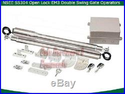 NSEE SS304 EM3 Residential Double Operator Automatic Dual Swing Gate Door Opener