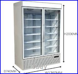 New ATOM Commercial Double Door Display Freezer Size 136c Width For Shops