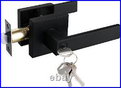 New Black Door Handle Lever Lock Passage Privacy Dummy Function Square