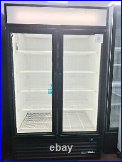 New Commercial True Upright Double Doors Black Freezer