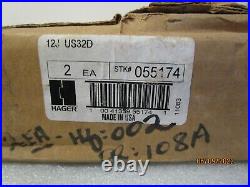 New! Qty (2) Hager 12J Pull, Satin Stainless Steel 055174