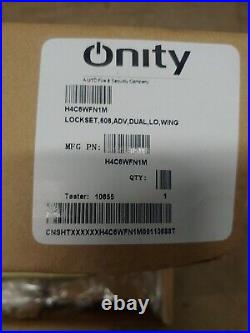 Onity Advance Hotel Lock Magstripe Bras Gold Color. Lockset 606, ADV, DUAL, LO, WING
