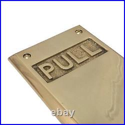 PULL Commercial Door Plate in Heavy Duty Cast Brass