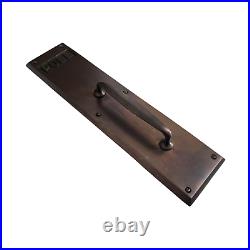 PULL Commercial Door Plate in Heavy Duty Cast Brass with Bronze Finish