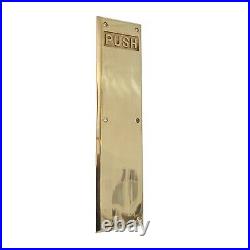 PUSH Commercial Door Plate in Heavy Duty Cast Brass