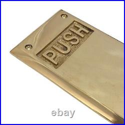 PUSH Commercial Door Plate in Heavy Duty Cast Brass