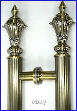 Pair Guardsman Back to Back Pull Glass Wood Door Handles T Bar Stainless Steel