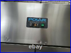 Polar Commercial Stainless Steel Upright Double Door Fridge With Shelves VGC