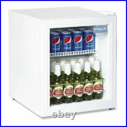 Polar Counter Top Display Fridge in White Finish with Double Glazed Door 46L