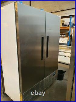 Polar GD879 Commercial Stainless Steel Upright Double Door Slimline Fridge 960L