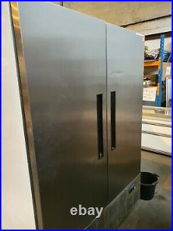 Polar GD879 Commercial Stainless Steel Upright Double Door Slimline Fridge 960L