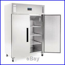 Polar Gastro 1200 litre ltr Double Door Stainless Steel Freezer Commercial G595
