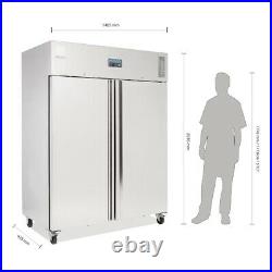Polar Heavy Duty Double Door Commercial Freezer Stainless Steel 1300L