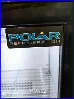 Polar under counter commercial double sliding door glass fridge bottle cooler