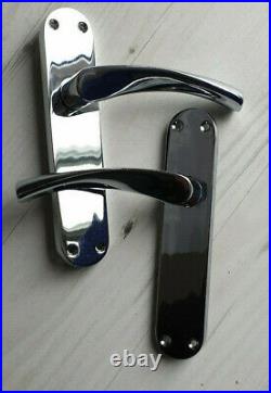 Polished Chrome Modern Latch Interior Door Handle Arched Handles 1-15 Pairs D1