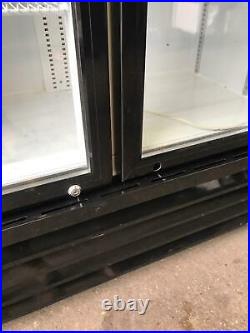 Prodis Double Door Display Cooler COMMERCIAL DRINK FRIDGE GLASS DOORS BLACK