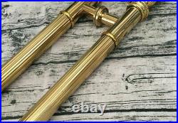Push Pull Door Handle Solid Glass Standoffs Double Sided Polished Gold Stainless