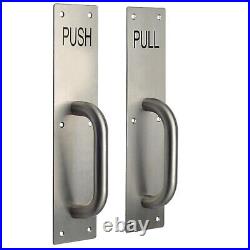Push Pull Door Stainless Steel Handle Pair Brushed 300 X 100 X 1.5mm Door Handle