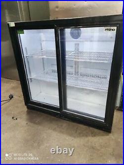 Rhino under counter commercial double sliding door glass fridge bottle cooler