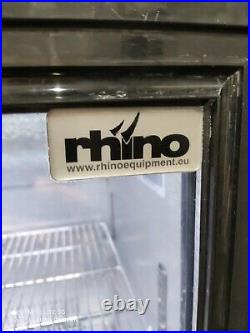 Rhino under counter commercial double sliding door glass fridge bottle cooler