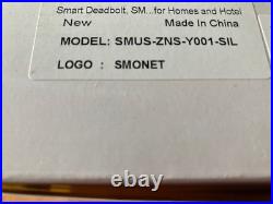 SMONET Smart Lock Silver Deadbolt Touchscreen Fingerprint Card SMUS-ZNS-Y001-SIL