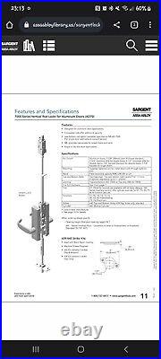 Sargent/Assa Abloy internal vertical rod set withtrim, 7013 series RR 1 3/4 door