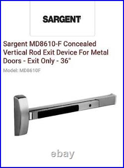 Sargent MD8610-F Concealed Vertical Rod Exit Device For Metal Doors Exit Only