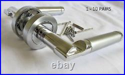 Satin Chrome Serozzetta Style UP TO THE MINUTE Door Handles Round Rose SETS D5