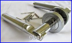 Satin Chrome Serozzetta Style UP TO THE MINUTE Door Handles Round Rose SETS D5