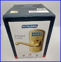 Schlage Plymouth Keypad Entry with Flex-Lock in Bright Brass (Factory Sealed)
