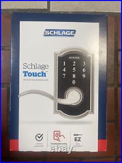 Schlage Touch Camelot Satin Nickel Electronic Handle Lighted Keypad Touchscreen