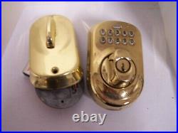 Schlage Used Keypads, Lever Door Lock Bright Brass LOT with wi/fi set