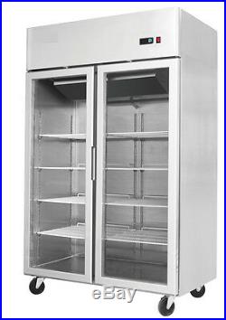 Showcase Chiller Heavy Duty Commercial Double Door Upright Gastronome