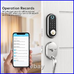 Smart Deadbolt, SMONET Fingerprint Electronic Deadbolt Door Lock with Keypad-Blu