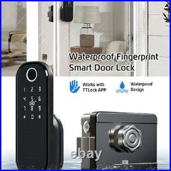 Smart Door Lock Fingerprint Password Waterproof Outdoor Gate Hotel Security Lock