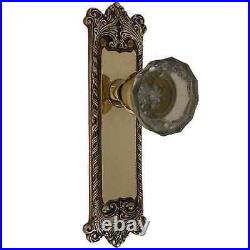 The Classic Passage Set in Polished Brass with Glass Door Knobs