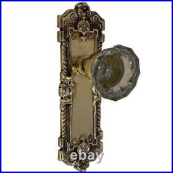 The Wells Passage Set in Polished Brass with Glass Door Knobs