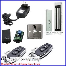 UK Door Access Control KIT+ 400Lbs Magnetic Lock+ 2PCS Wireless Remote Unlock