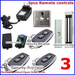 UK Door Access Control System+ Electric Magnetic Door Lock+ 3PCS Remote Controls