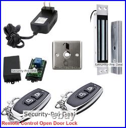 UK Door Access Control System+Inset Magnetic Lock+2PCS Wireless Remote Controls