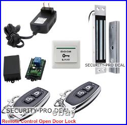 UK Door Access Control System+Inset Magnetic Lock+2PCS Wireless Remote Controls