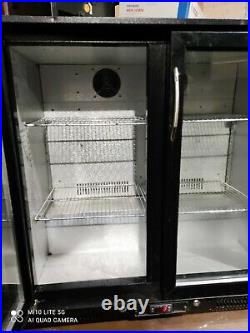 Under counter commercial double door glass fridge bottle cooler