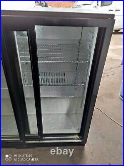 Under counter commercial double sliding door glass fridge bottle cooler